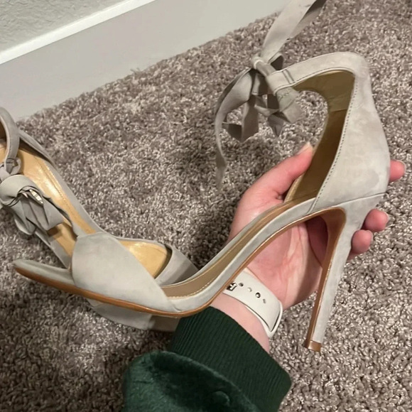 schutz taupe lace up ankle tie point heels - Picture 9 of 12